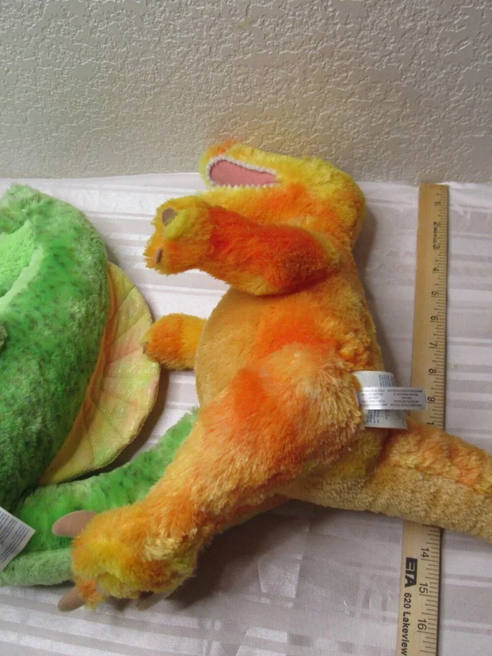 Build-A-Bear Workshop Dinosaur Plush Toy Set of 2 Green T-Rex & Orange Raptor